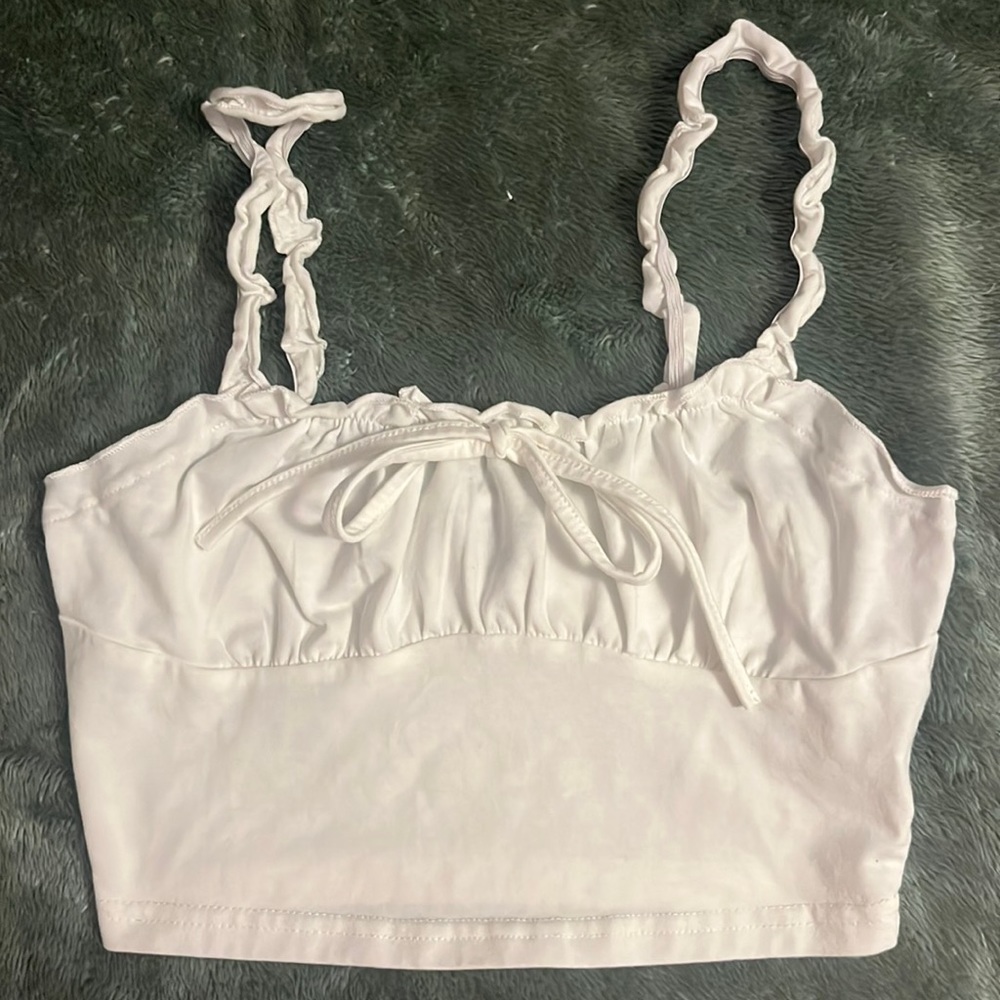 SHEIN Crop Top Tie Front Tank Top